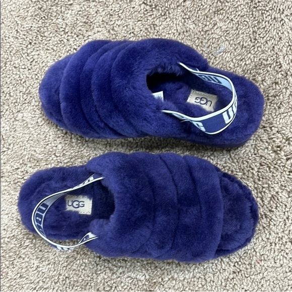 UGG Fluffy Yeah Slip On Elastic Slingback Slide Slippers 6 - Picture 4 of 12